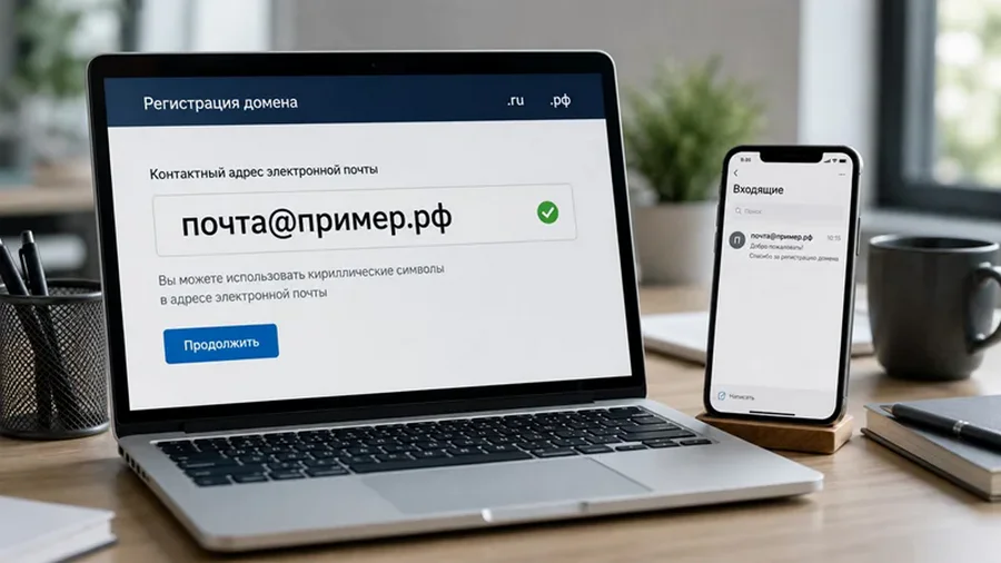 Адрес электронной почты на русском